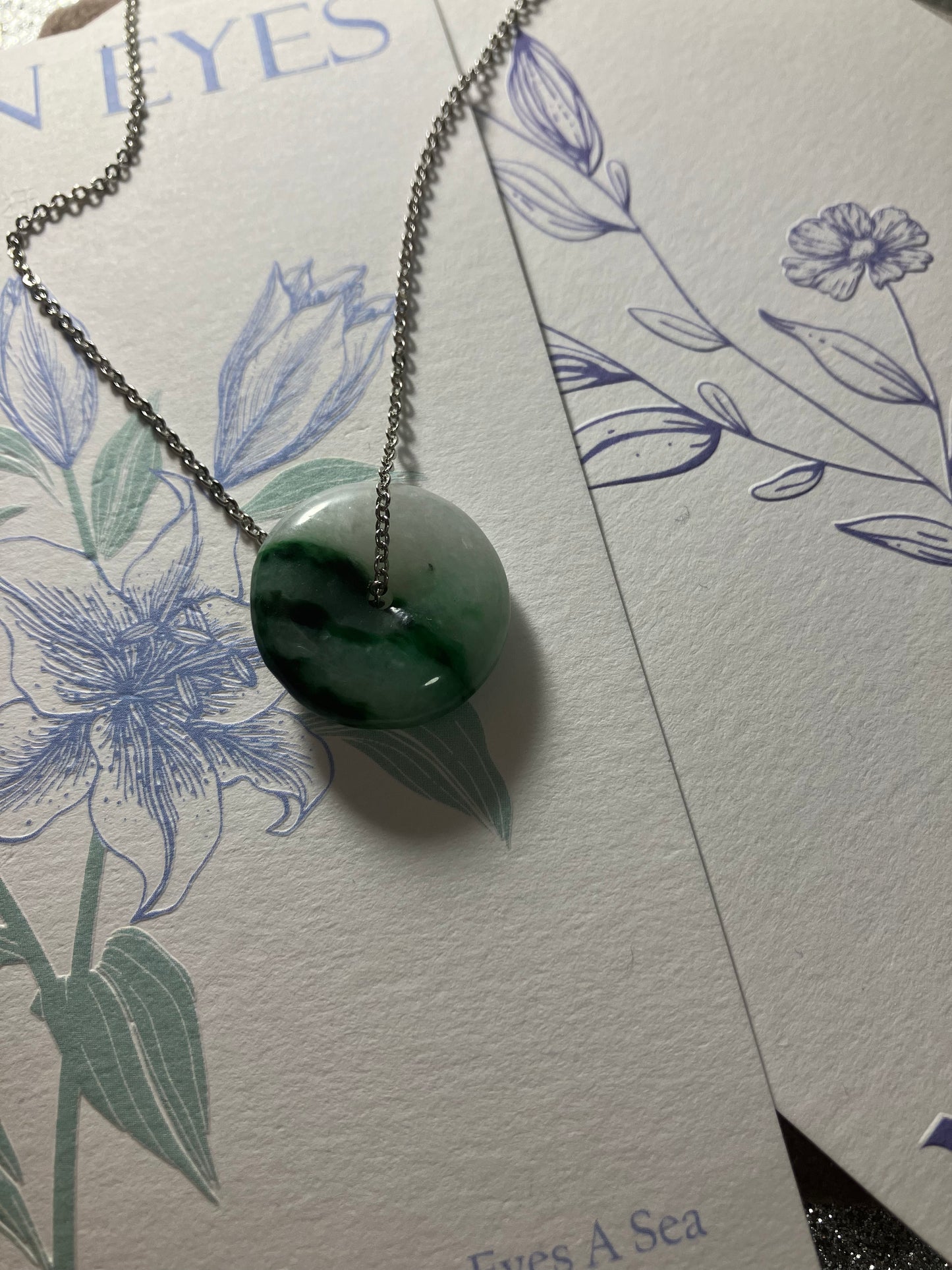 Jadeite Donut  Pendant ｜天然翡翠 飄花平安扣吊墜 (JNB00341