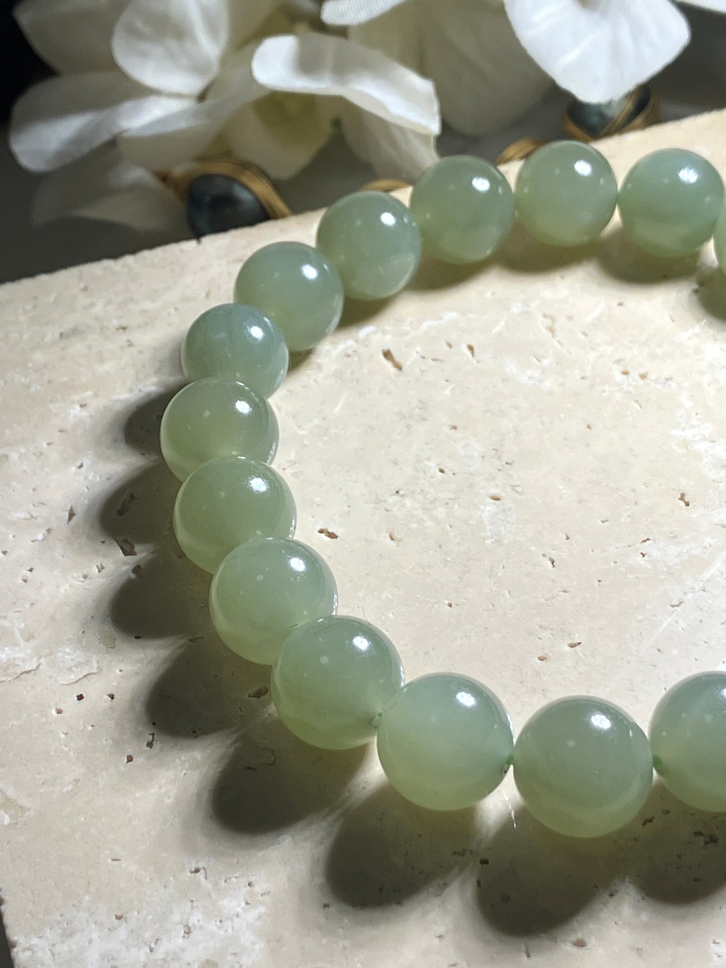 Natural Nephrite Jade Bracelet天然和田玉手鏈(NJ B157）