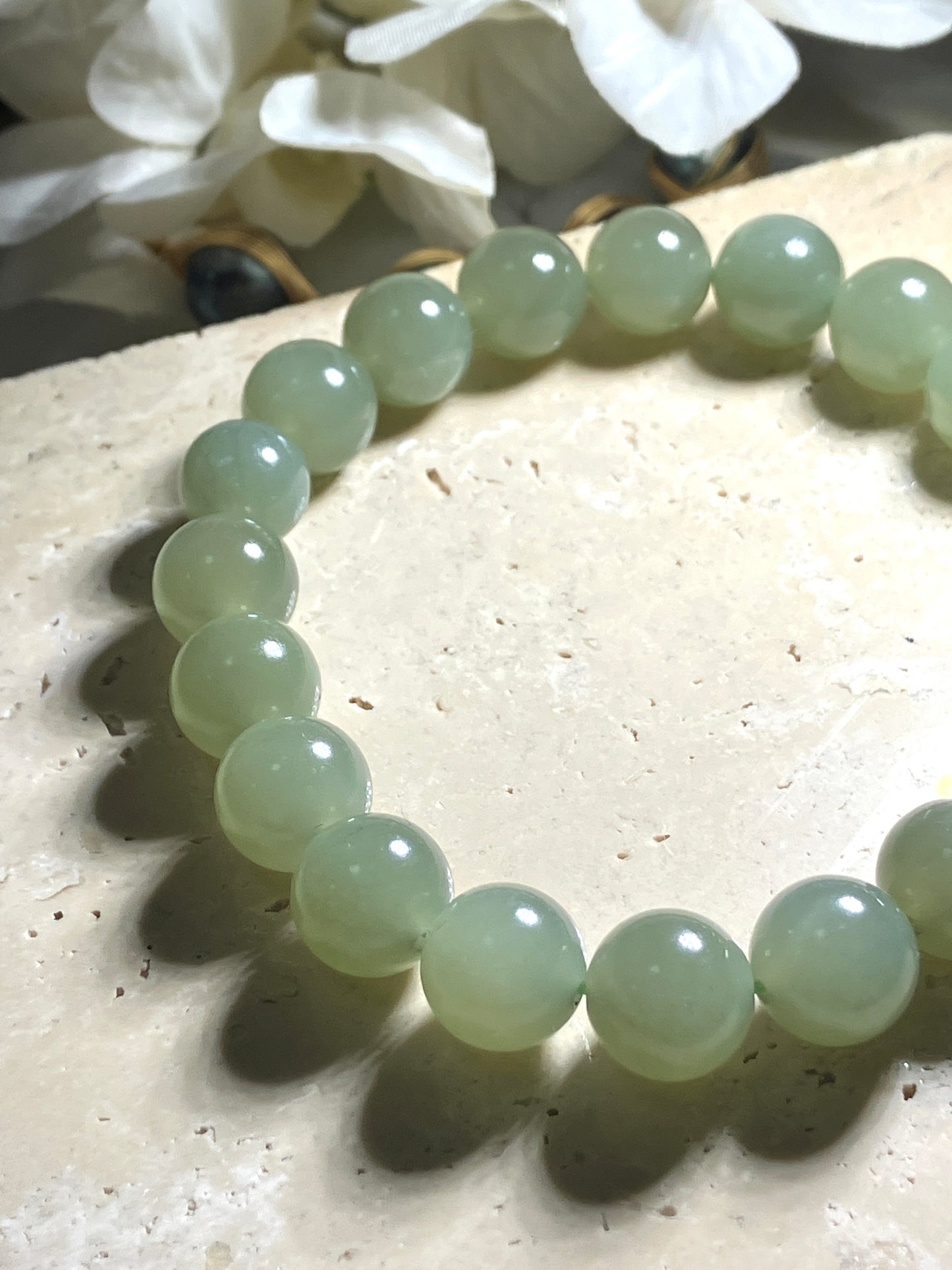 Natural Nephrite Jade Bracelet天然和田玉手鏈(NJ B157）