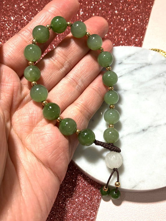 Natural Nephrite Jade Bracelet天然和田玉手鏈(NJ B156）