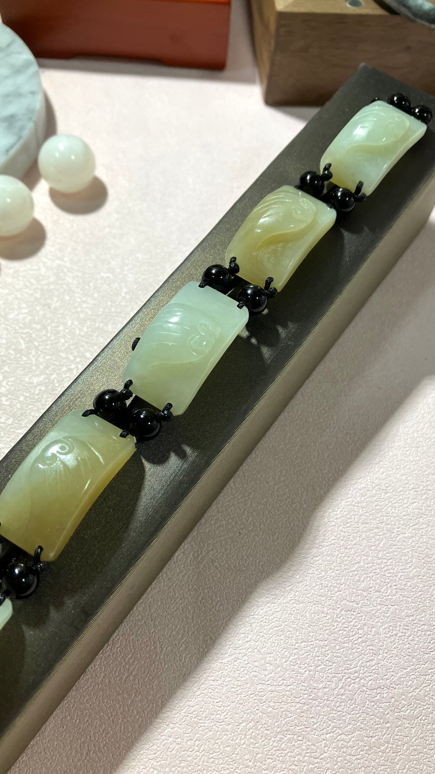 Natural Nephrite Jade Bracelet  天然和田玉手鏈(NJB178)