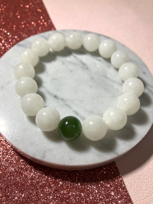 Natural Nephrite Jade Bracelet天然和田白玉手鏈(NJ B158)