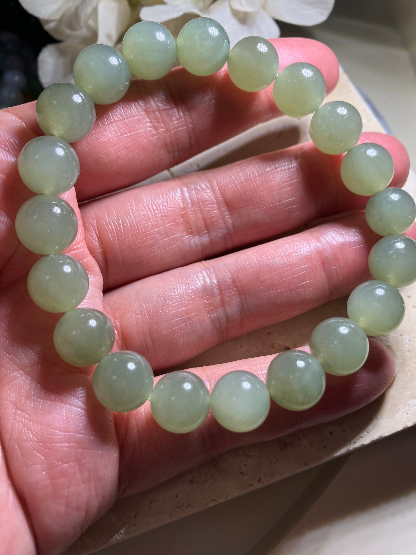 Natural Nephrite Jade Bracelet天然和田玉手鏈(NJ B157）