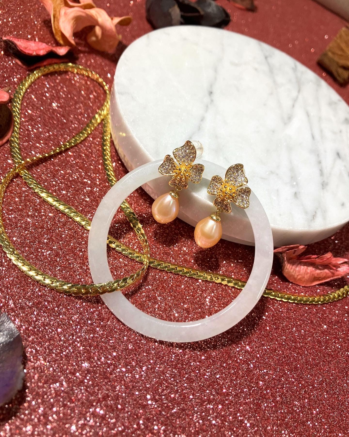 Natural Pearl Earrings 天然淡水珍珠 耳環(JPE0002)