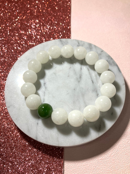 Natural Nephrite Jade Bracelet天然和田白玉手鏈(NJ B158)