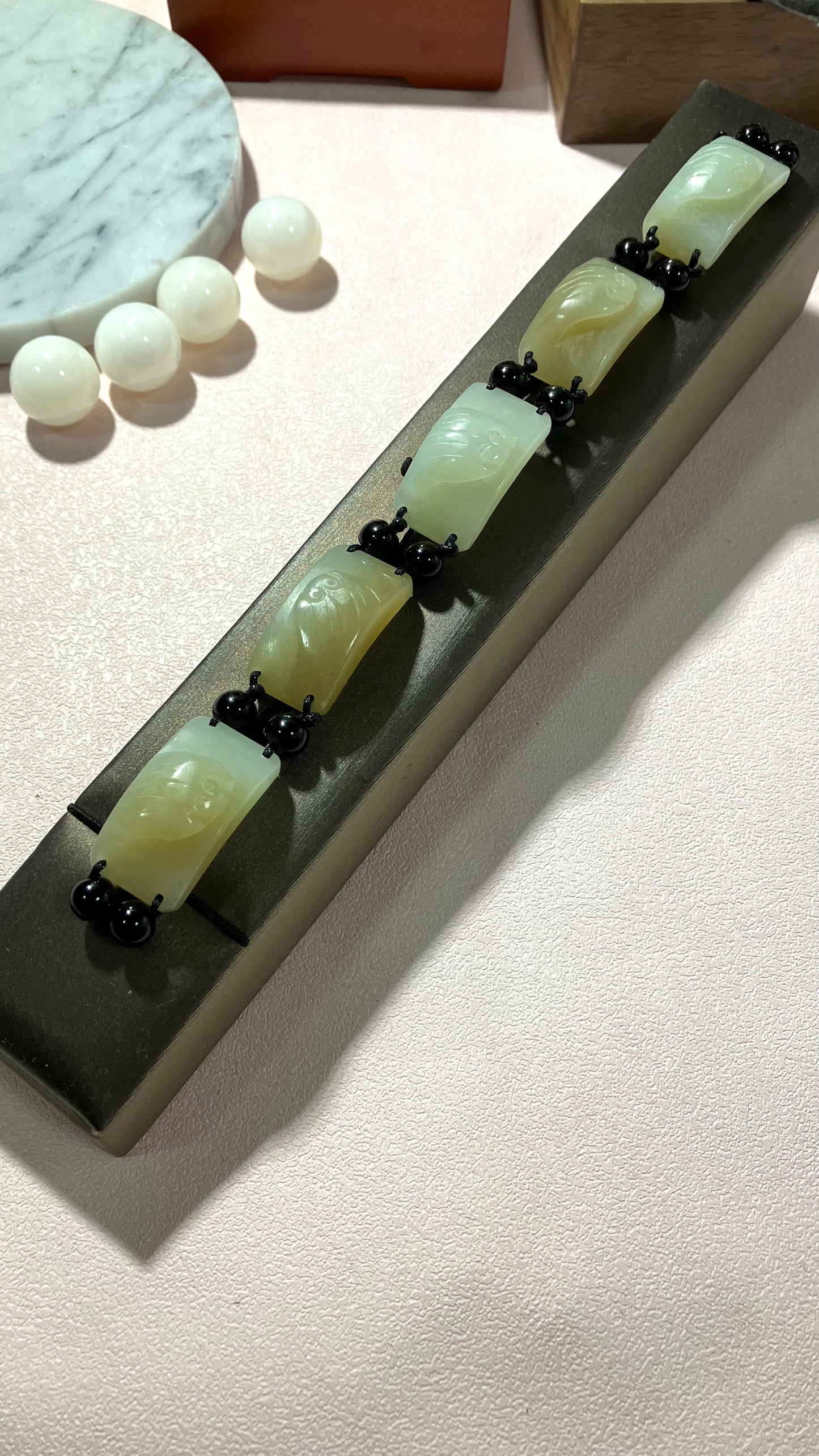 Natural Nephrite Jade Bracelet  天然和田玉手鏈(NJB178)