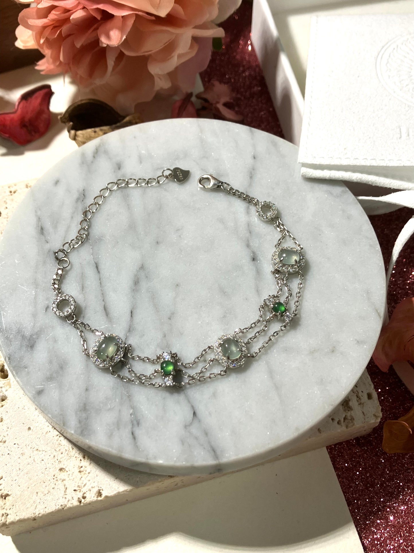 Jadeite Bracelet｜天然冰透翡翠手鏈 (JS0127))