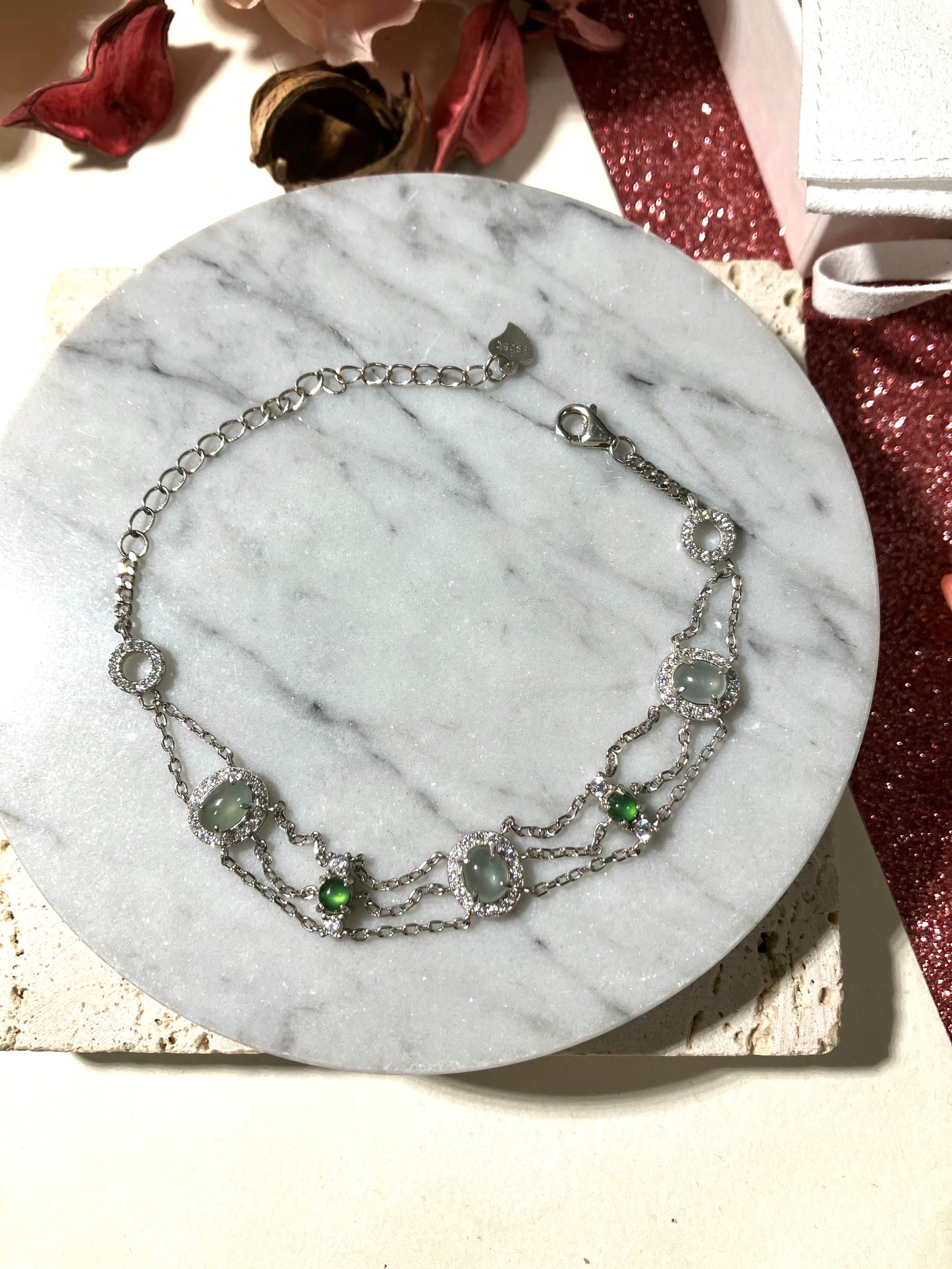 Jadeite Bracelet｜天然冰透翡翠手鏈 (JS0127))