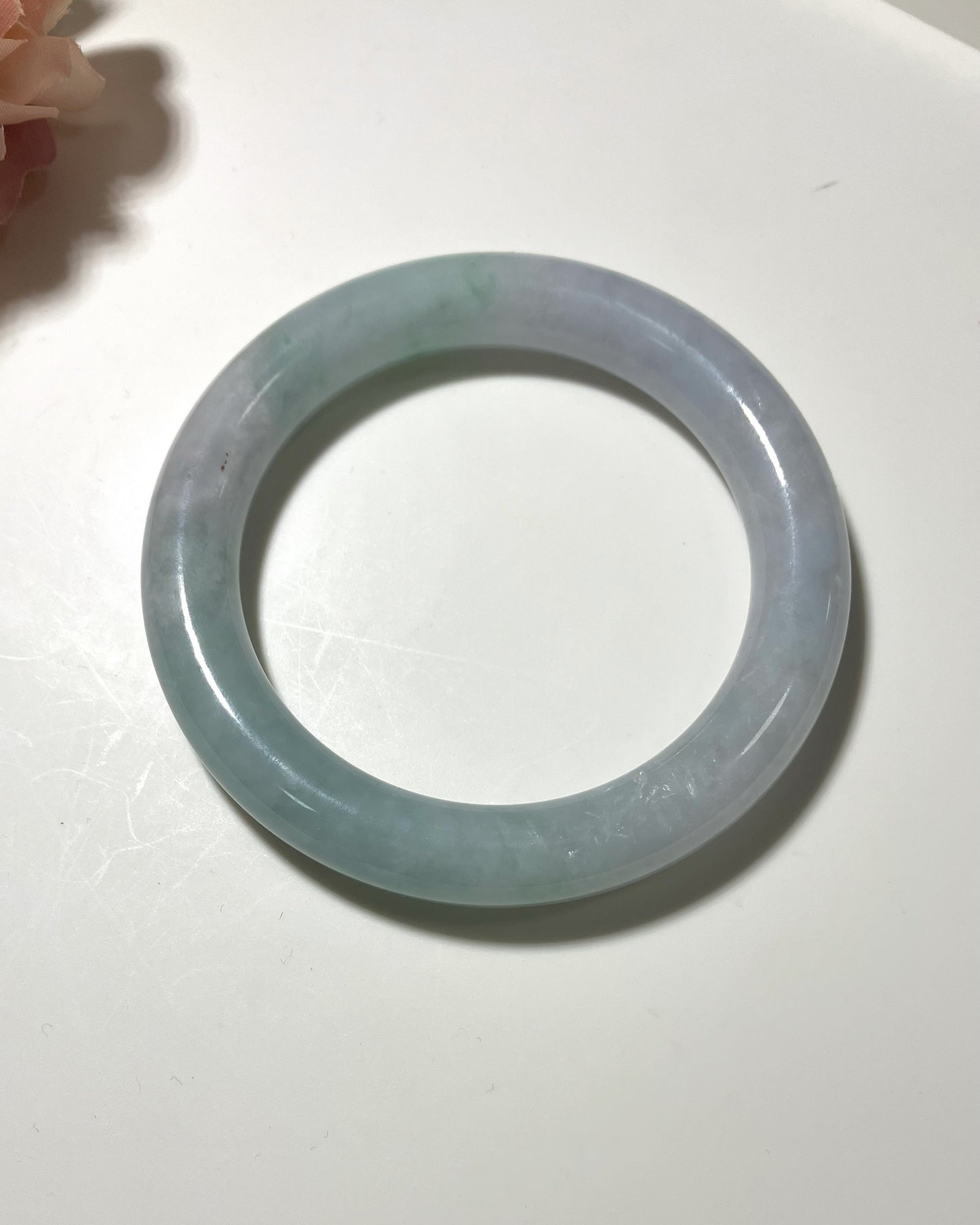 Jadeite Bangle Natural Light Spring Color Round Bar Jade Jadeite (56mm)(JB00237)