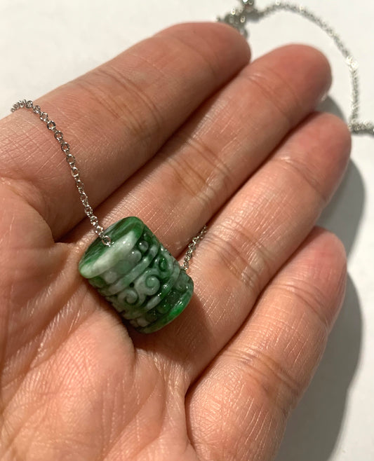 Jadeite Pendant ｜天然翡翠 復古系列筒珠吊墜(JP0015)