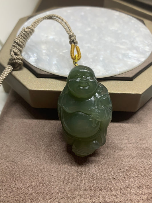 Natural Nephrite Jade Pendant｜天然和田玉佛公吊墜(NJP0126)