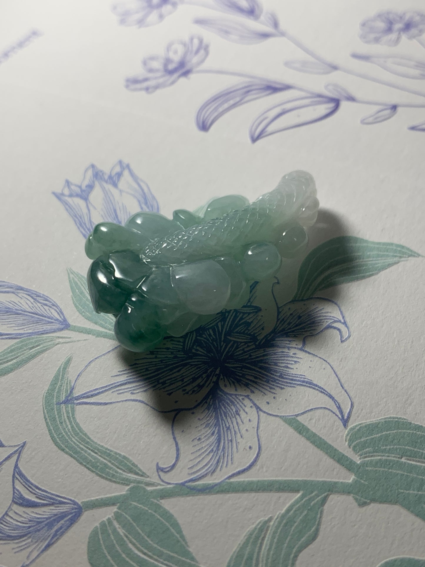 Jadeite Pendant ｜天然翡翠荷花吊墜(JP00154)