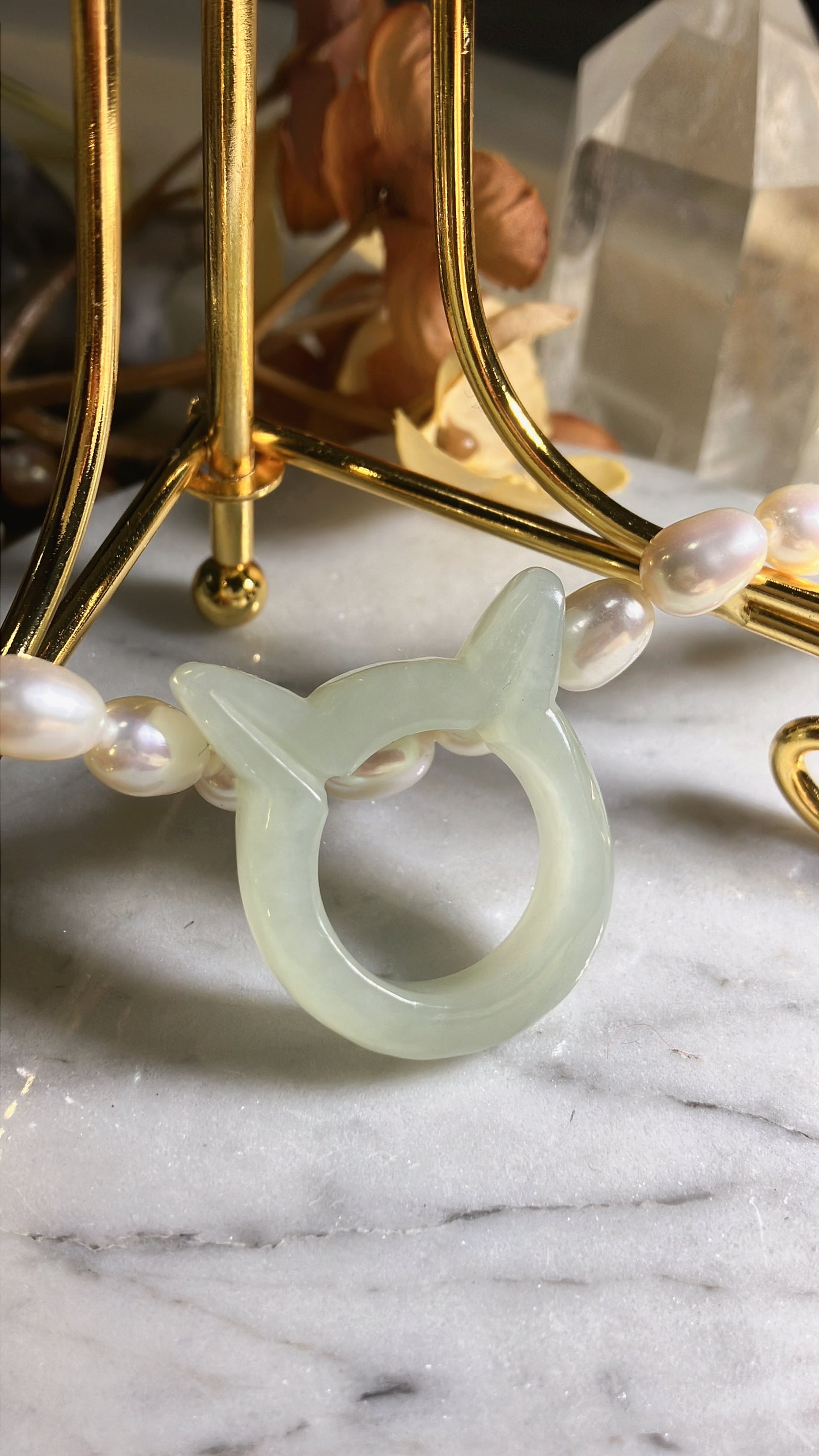 Natural Nephrite Jade Ring 天然和田玉戒圈(NJR009)）