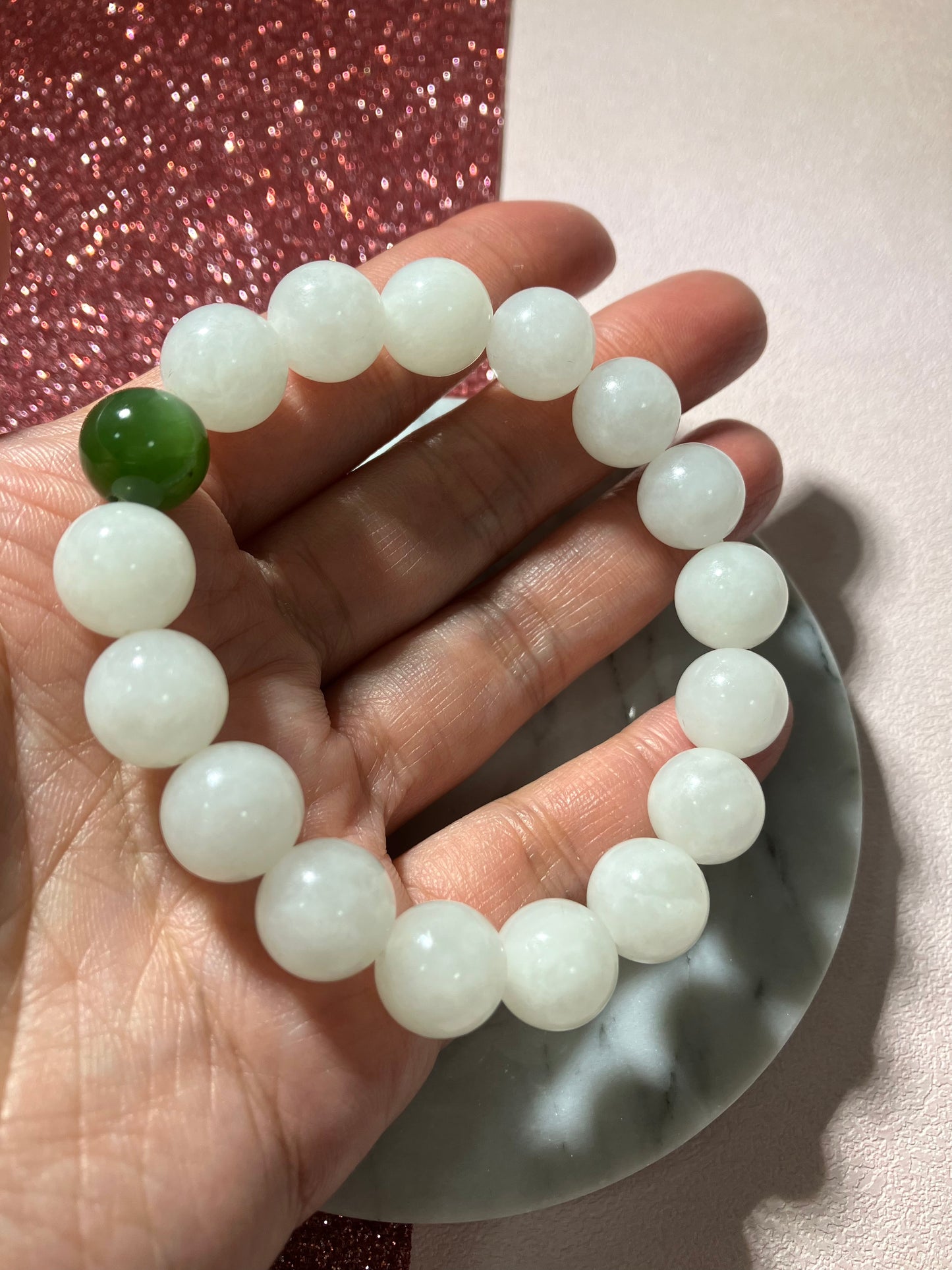 Natural Nephrite Jade Bracelet天然和田白玉手鏈(NJ B158)