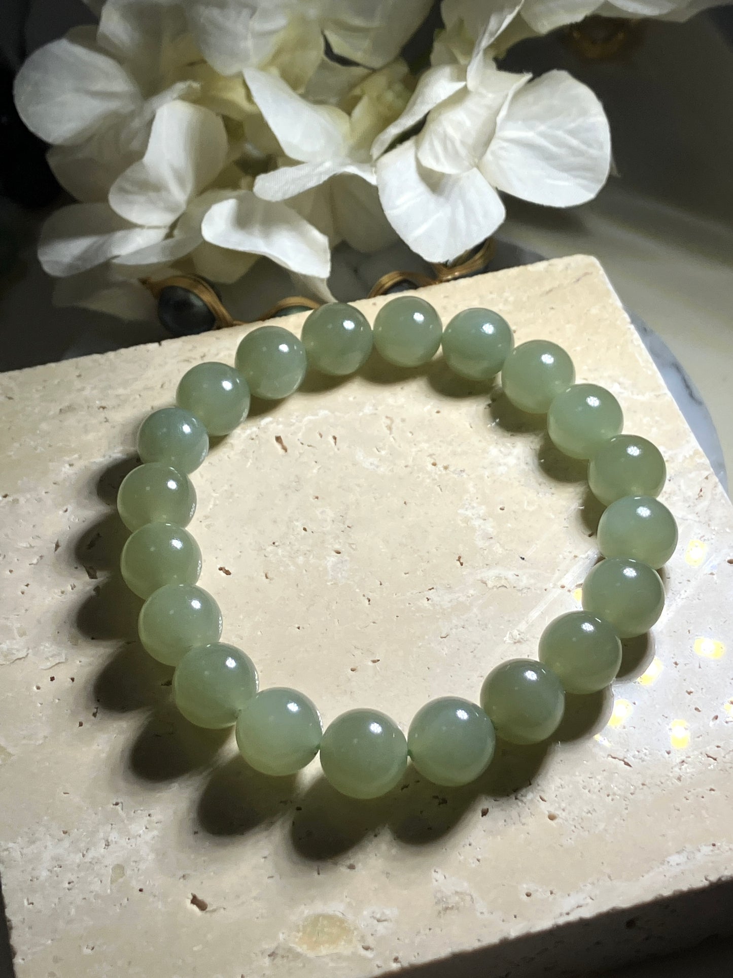 Natural Nephrite Jade Bracelet天然和田玉手鏈(NJ B157）