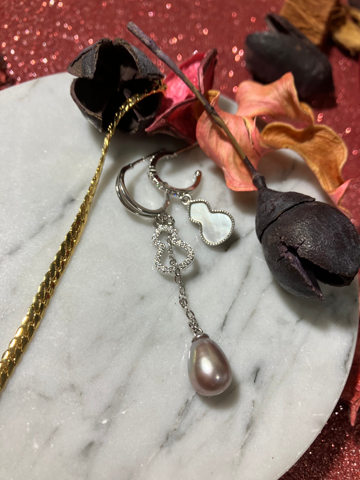 Natural Pearl Earrings 天然淡水珍珠 耳環(JPE0033)