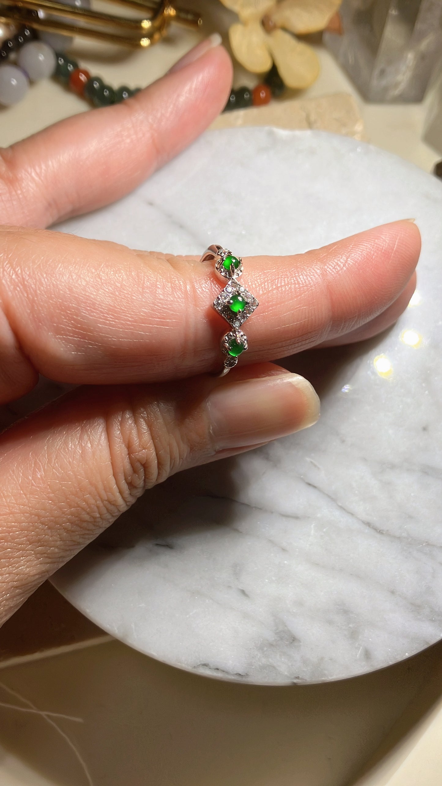 Jadeite Ring｜天然翡翠鑲嵌戒指 (JRS057)