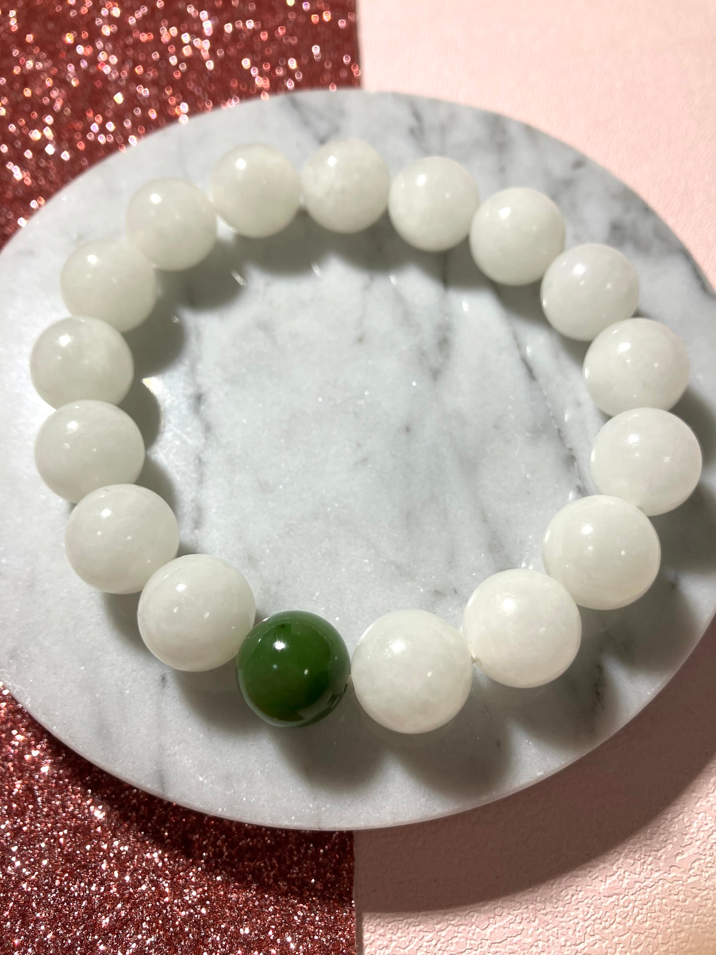 Natural Nephrite Jade Bracelet天然和田白玉手鏈(NJ B158)